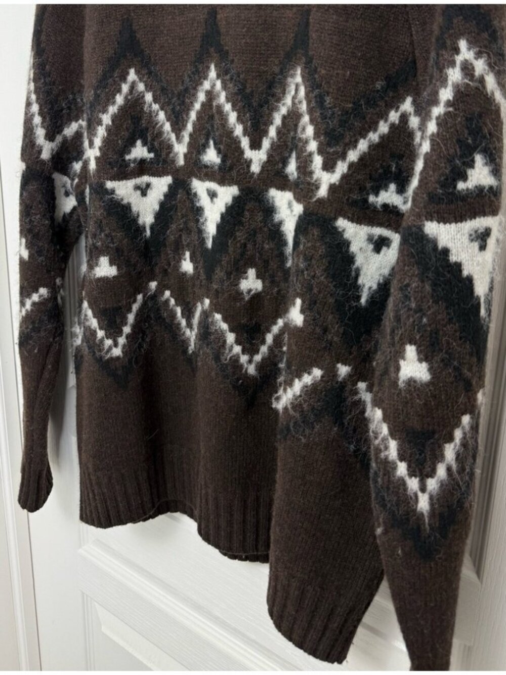Banana Republic Como Fair Isle Sweater Men’s Size Medium Brown - Picture 5 of 9